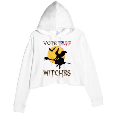 Vote Trump Witches Halloween Crop Fleece Hoodie