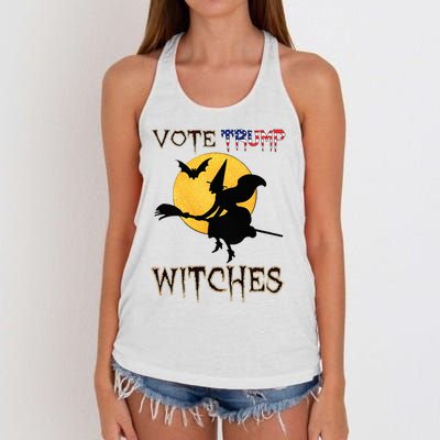 Vote Trump Witches Halloween Women's Knotted Racerback Tank