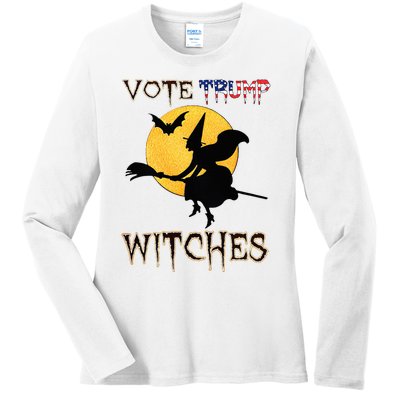 Vote Trump Witches Halloween Ladies Long Sleeve Shirt