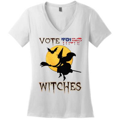 Vote Trump Witches Halloween Women's V-Neck T-Shirt