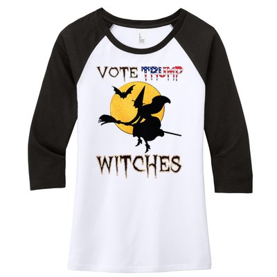 Vote Trump Witches Halloween Women's Tri-Blend 3/4-Sleeve Raglan Shirt