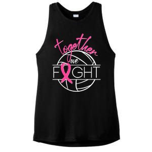 Volleyball Together We Fight Breast Cancer Awareness Ladies PosiCharge Tri-Blend Wicking Tank