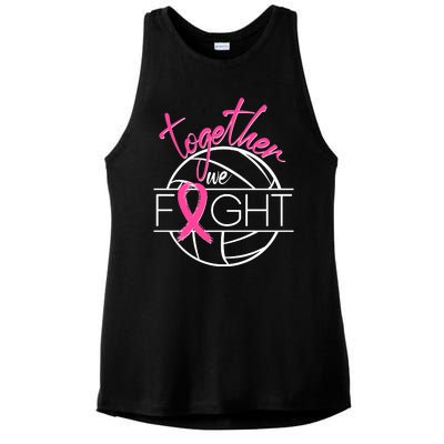 Volleyball Together We Fight Breast Cancer Awareness Ladies PosiCharge Tri-Blend Wicking Tank