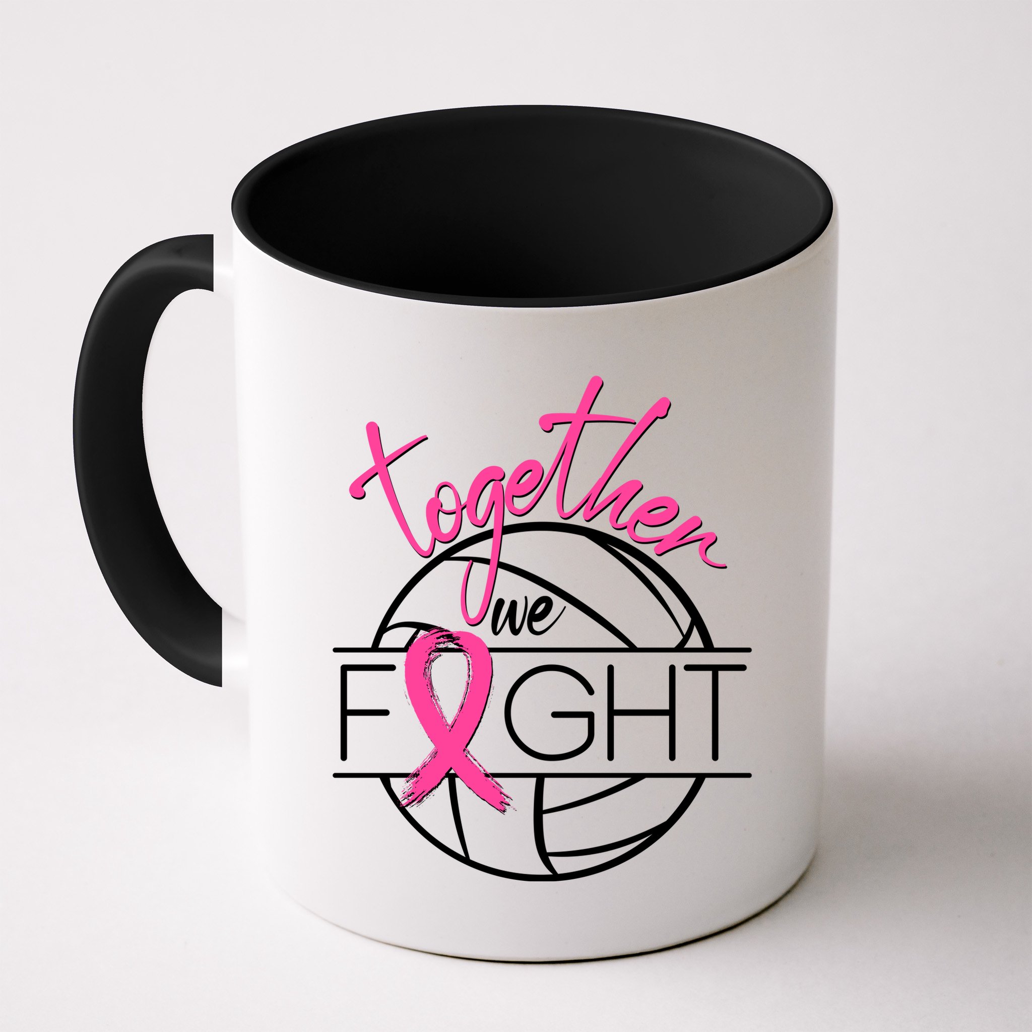 Volleyball Together We Fight Breast Cancer Awareness Mug