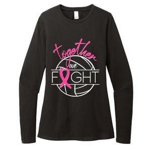 Volleyball Together We Fight Breast Cancer Awareness Womens CVC Long Sleeve Shirt