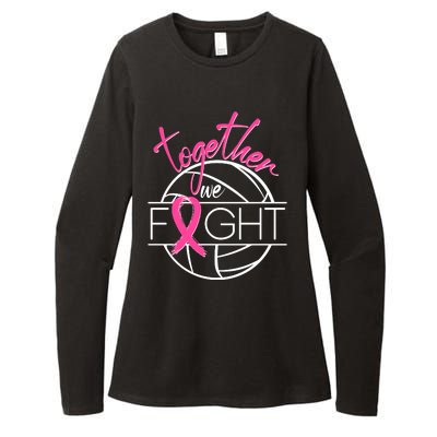 Volleyball Together We Fight Breast Cancer Awareness Womens CVC Long Sleeve Shirt