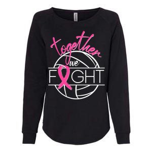 Volleyball Together We Fight Breast Cancer Awareness Womens California Wash Sweatshirt