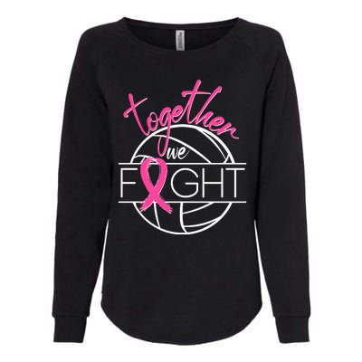 Volleyball Together We Fight Breast Cancer Awareness Womens California Wash Sweatshirt