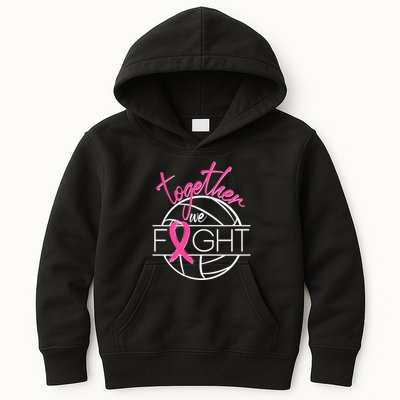 Volleyball Together We Fight Breast Cancer Awareness Kids Hoodie