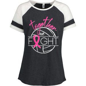 Volleyball Together We Fight Breast Cancer Awareness Enza Ladies Jersey Colorblock Tee