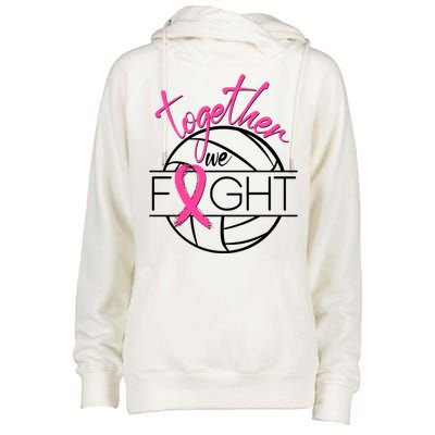 Volleyball Together We Fight Breast Cancer Awareness Womens Funnel Neck Pullover Hood