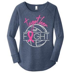 Volleyball Together We Fight Breast Cancer Awareness Women's Perfect Tri Tunic Long Sleeve Shirt