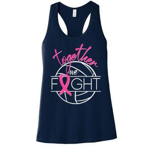 Volleyball Together We Fight Breast Cancer Awareness Women's Racerback Tank