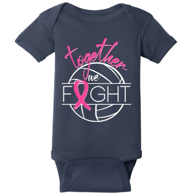 Volleyball Together We Fight Breast Cancer Awareness Baby Bodysuit