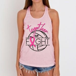 Volleyball Together We Fight Breast Cancer Awareness Women's Knotted Racerback Tank