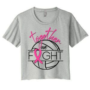 Volleyball Together We Fight Breast Cancer Awareness Women's Crop Top Tee