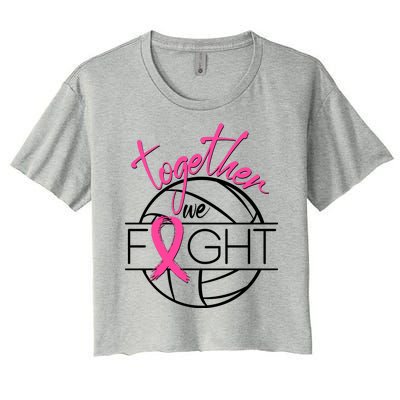 Volleyball Together We Fight Breast Cancer Awareness Women's Crop Top Tee