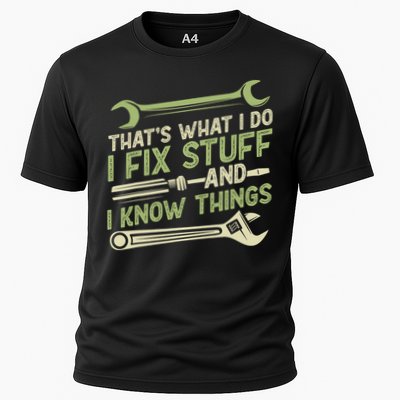 Vintage That's What I Do I Fix Stuff And I Know Things Performance Shirt