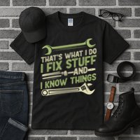 Vintage That's What I Do I Fix Stuff And I Know Things Tall T-Shirt