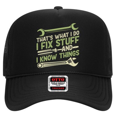 Vintage That's What I Do I Fix Stuff And I Know Things Trucker Hat