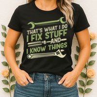 Vintage That's What I Do I Fix Stuff And I Know Things Womens T-Shirt