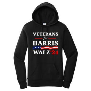 Vote Tim Walz Kamala Harris Us Flag Veterans For Harris Walz 2024 Gift Women's Pullover Hoodie