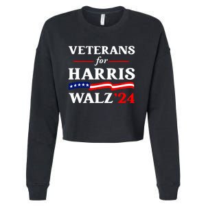 Vote Tim Walz Kamala Harris Us Flag Veterans For Harris Walz 2024 Gift Cropped Pullover Crew