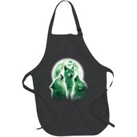 Vintage Three Wolves Moon Design Apron