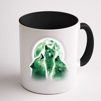 Vintage Three Wolves Moon Design Mug