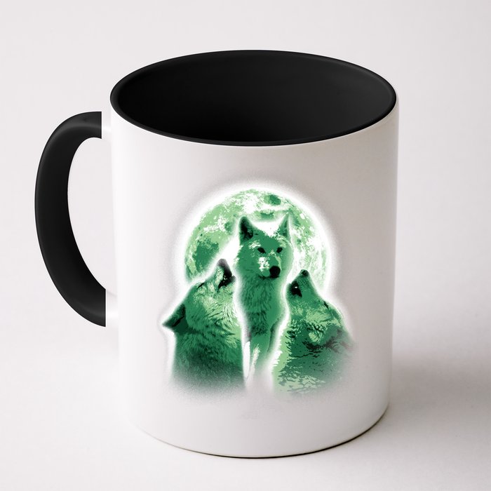 Vintage Three Wolves Moon Design Mug