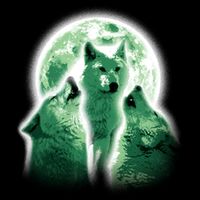 Vintage Three Wolves Moon Design Mug