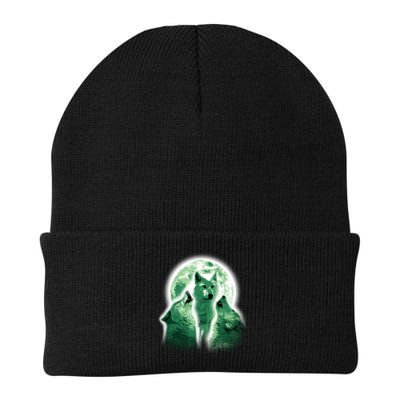 Vintage Three Wolves Moon Design Beanie