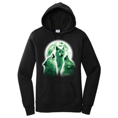 Vintage Three Wolves Moon Design Women's Pullover Hoodie