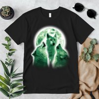 Vintage Three Wolves Moon Design Premium T-Shirt