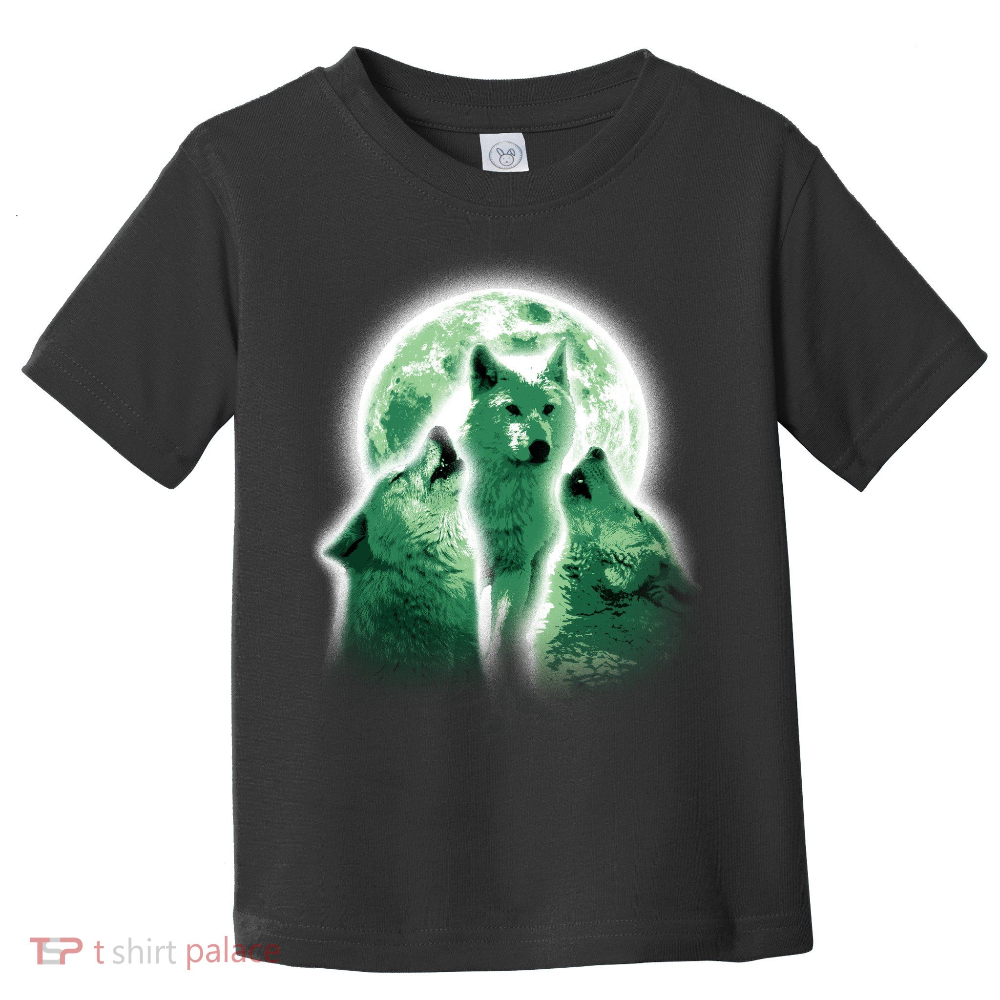 Vintage Three Wolves Moon Design Toddler T-Shirt