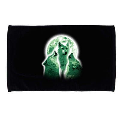 Vintage Three Wolves Moon Design Microfiber Hand Towel