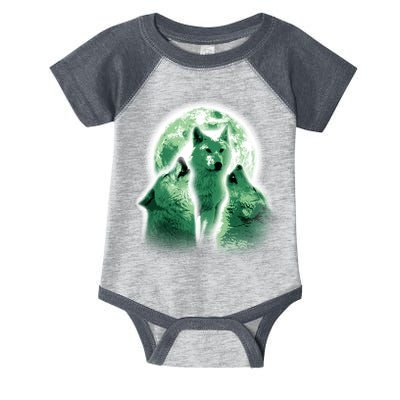 Vintage Three Wolves Moon Design Infant Baby Jersey Bodysuit