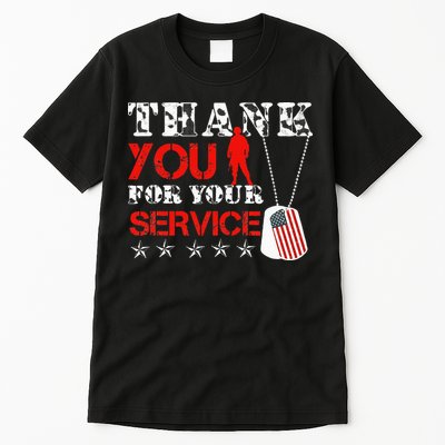 Veteran Thank You For Your Service Military Dog Tags Veteran Tall T-Shirt