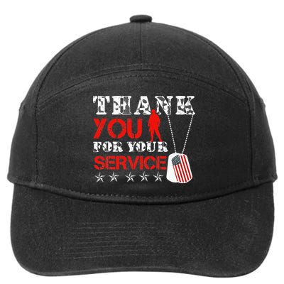 Veteran Thank You For Your Service Military Dog Tags Veteran 7-Panel Snapback Hat