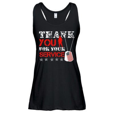 Veteran Thank You For Your Service Military Dog Tags Veteran Ladies Essential Flowy Tank