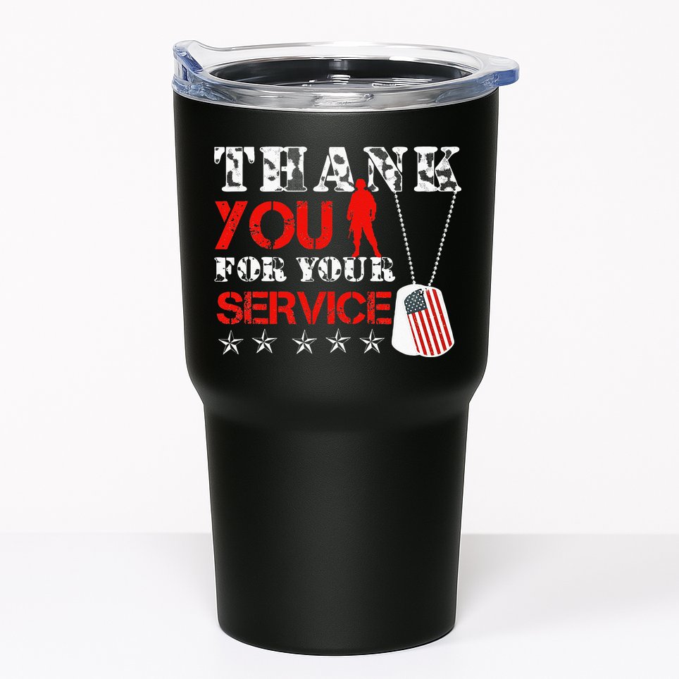 Veteran Thank You For Your Service Military Dog Tags Veteran Tumbler