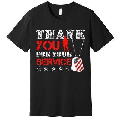 Veteran Thank You For Your Service Military Dog Tags Veteran Premium T-Shirt