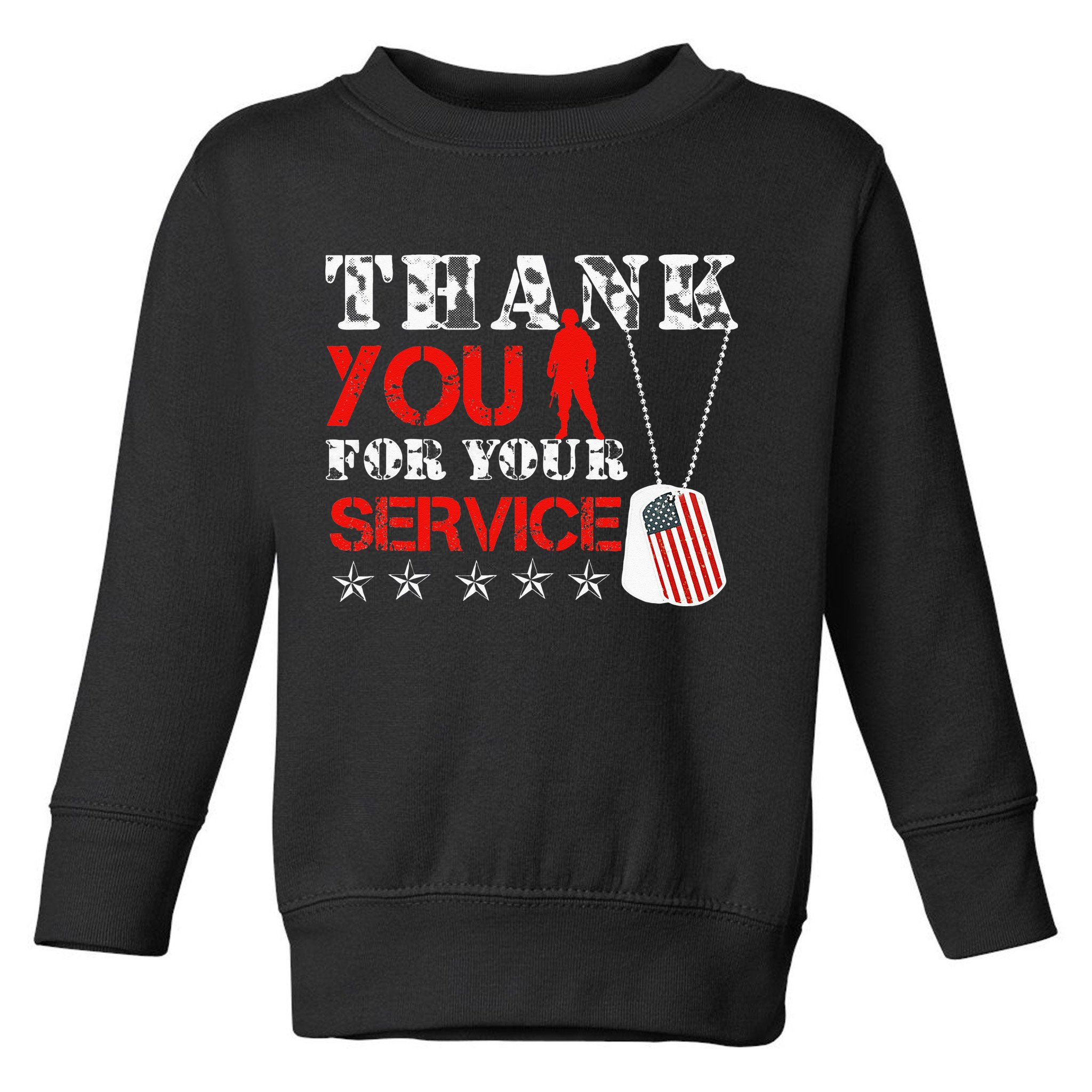 Veteran Thank You For Your Service Military Dog Tags Veteran Toddler Sweatshirt