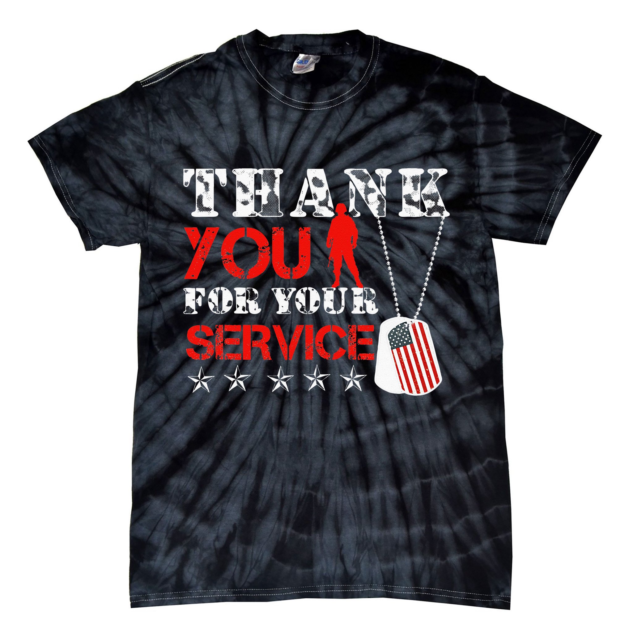Veteran Thank You For Your Service Military Dog Tags Veteran Tie-Dye T-Shirt