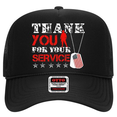 Veteran Thank You For Your Service Military Dog Tags Veteran Trucker Hat
