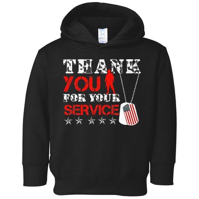 Veteran Thank You For Your Service Military Dog Tags Veteran Toddler Hoodie