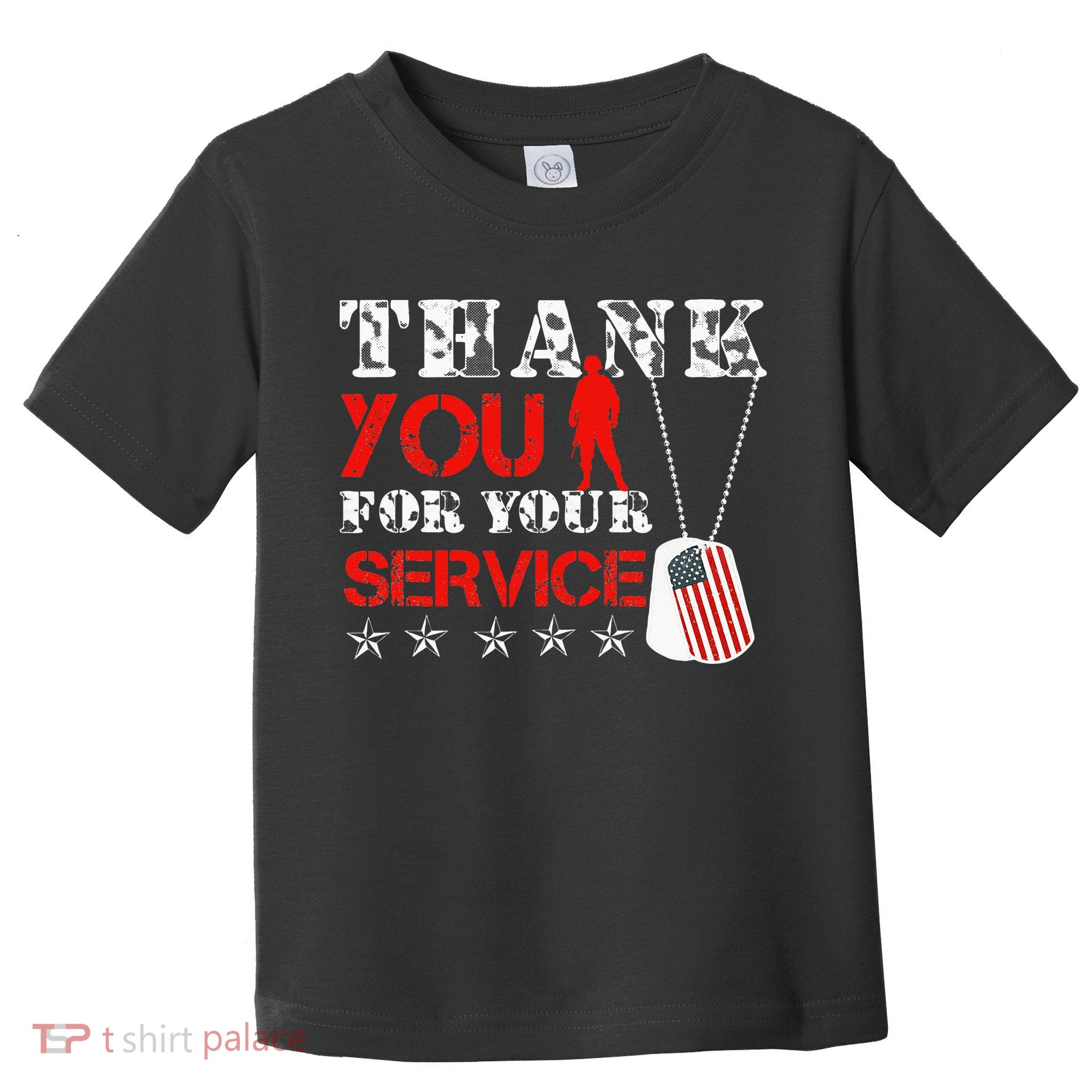 Veteran Thank You For Your Service Military Dog Tags Veteran Toddler T-Shirt