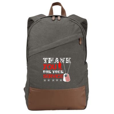 Veteran Thank You For Your Service Military Dog Tags Veteran Cotton Canvas Backpack
