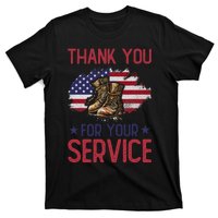 Veteran Thank You For Your Service Funny Veteran's Day USA  T-Shirt