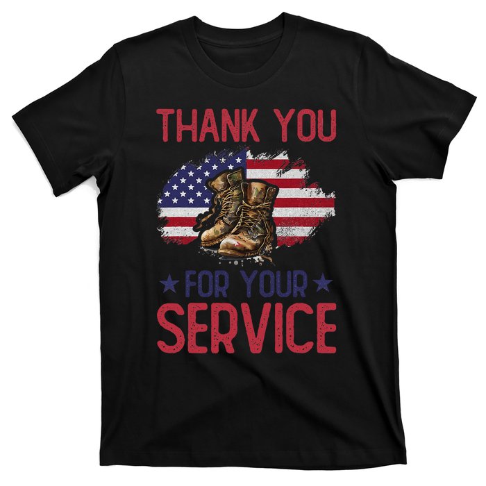 Veteran Thank You For Your Service Funny Veteran's Day USA  T-Shirt